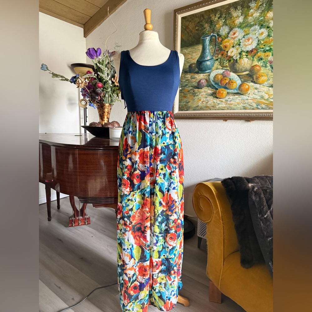 Le Lis Collection Floral Maxi Cutout Back Dress